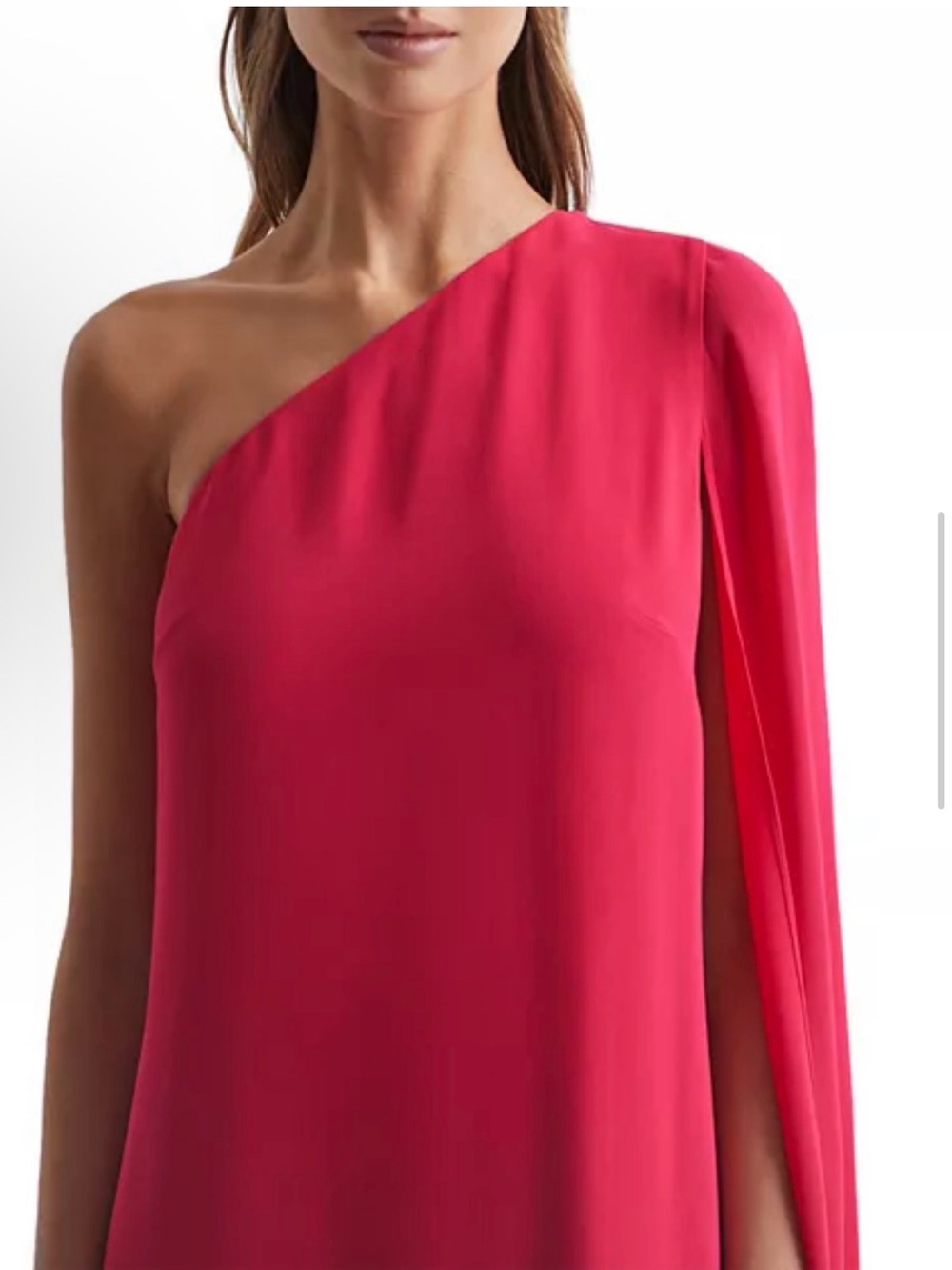 Reiss One-Shoulder Fuchsia Red Gown - Picture 2 of 7